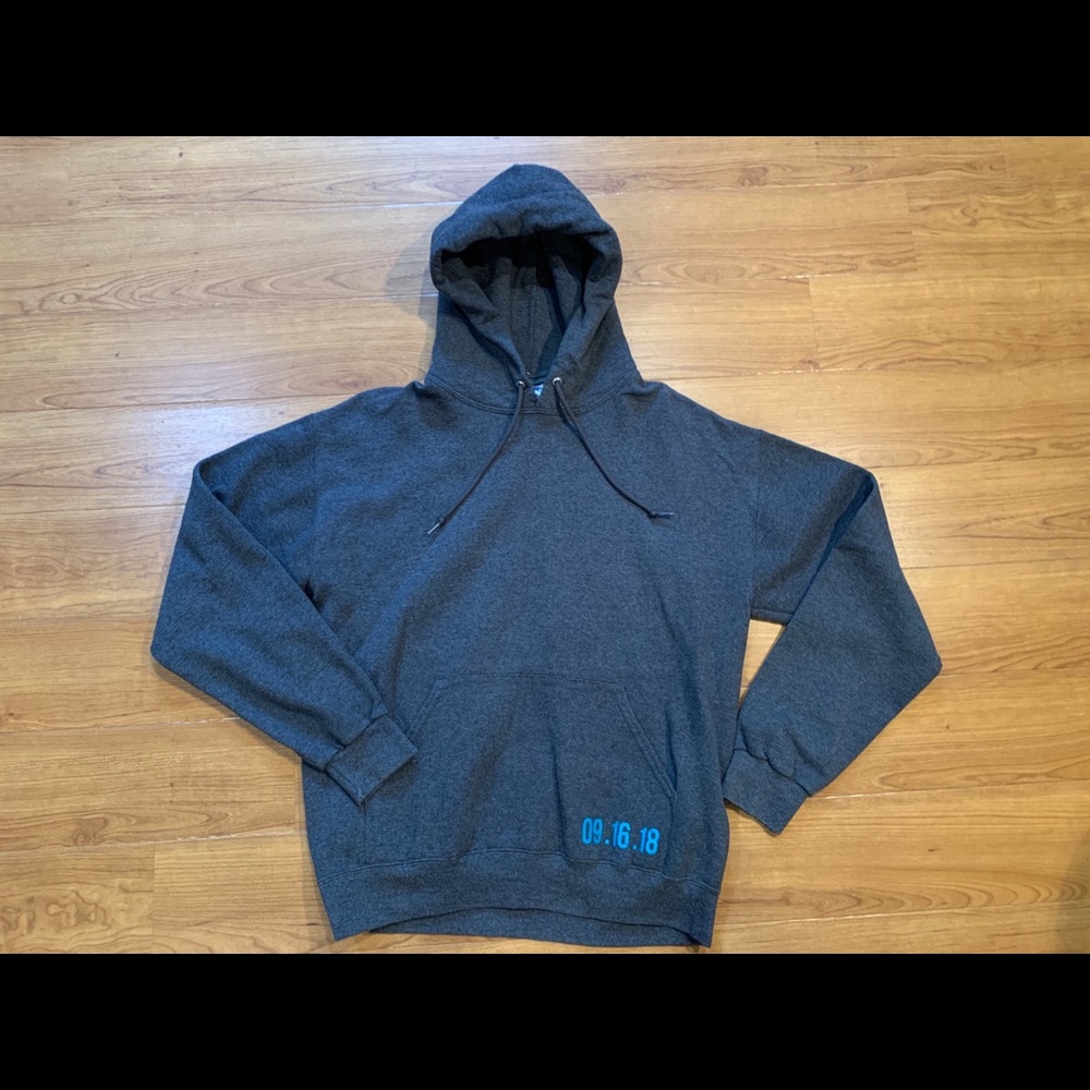 Jerzees Grey Pullover Hoodie Sweatshirt Medium